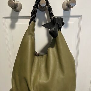 Roberta Gandalfi Olive Green Leather Tote Bag